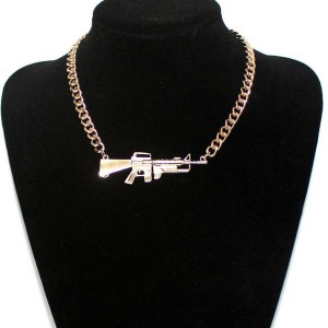 Pistol scatter-gun necklace female necklace Popular gold and silver